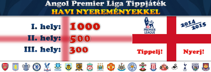 Angol Premier Liga Tippverseny havi nyereményekkel