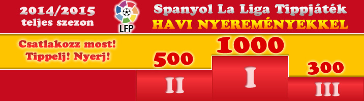 Spanyol La Liga Tippverseny havi nyereményekkel